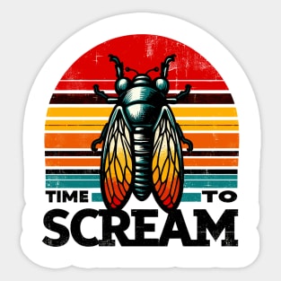 Cicada Time To Scream Sticker